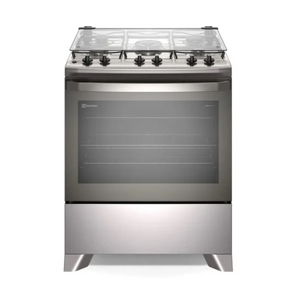 Fogão 5 Bocas Efficient com Mesa Inox, PerfectCook e VaporBake FE5IC 127V Cinza - Electrolux