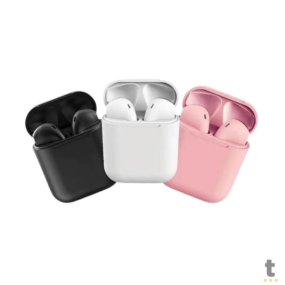 Fone De Ouvido Bluetooth C/ Estojo de Carregamento aGold BT 5.0 Branco - FN-12 Truedata