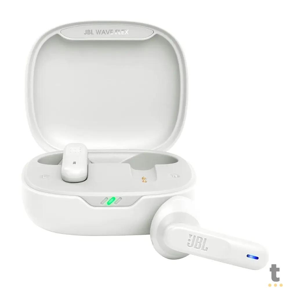 Fone De Ouvido Bluetooth JBL Intra Auricular TWS Wave Flex Branco Truedata