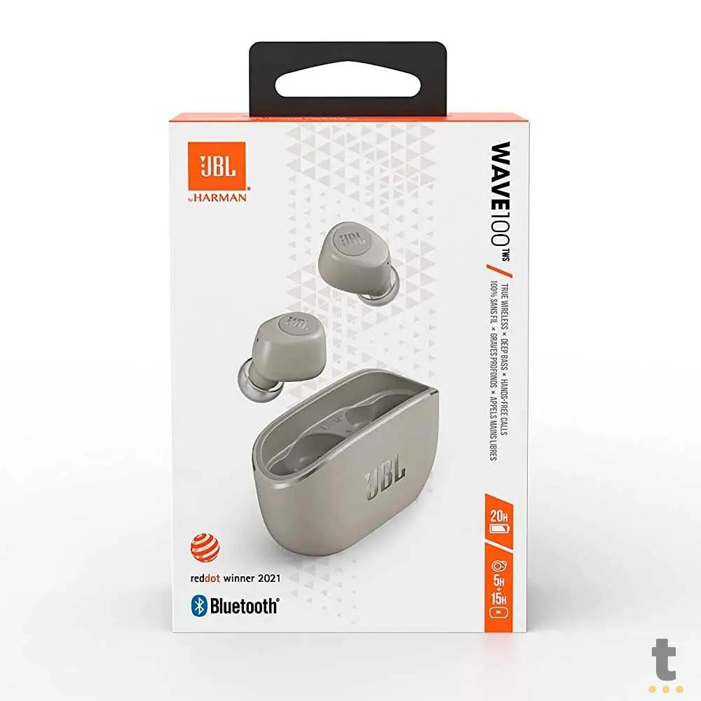 Fone De Ouvido Bluetooth JBL Intra Auricular Wave 100 TWS Branco Truedata