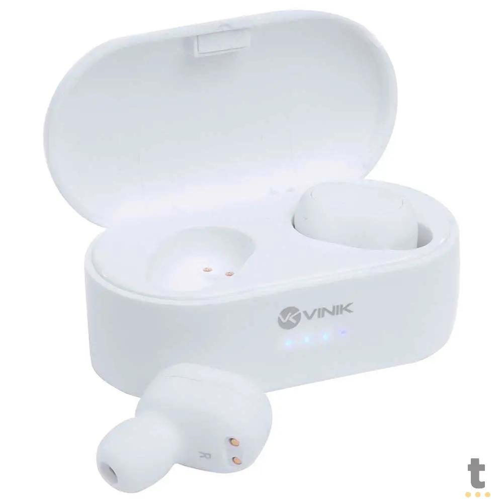Fone De Ouvido Bluetooth Vinik Dots W1 TWS Branco C/ Estojo Carregador - 36063 Truedata