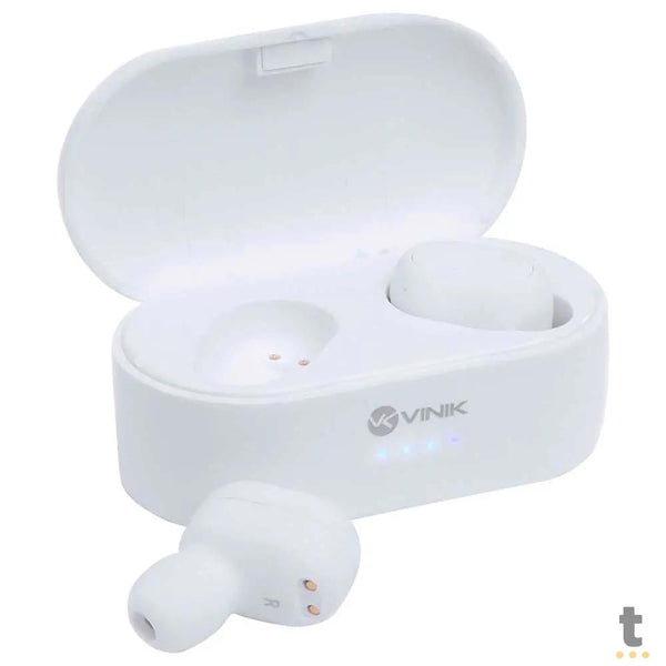 Fone De Ouvido Bluetooth Vinik Dots W1 TWS Branco C/ Estojo Carregador - 36063