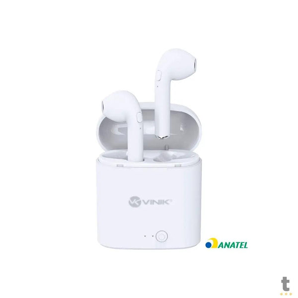 Fone De Ouvido Bluetooth Vinik Easy W1 TWS Branco C/ Estojo Carregador - 31089