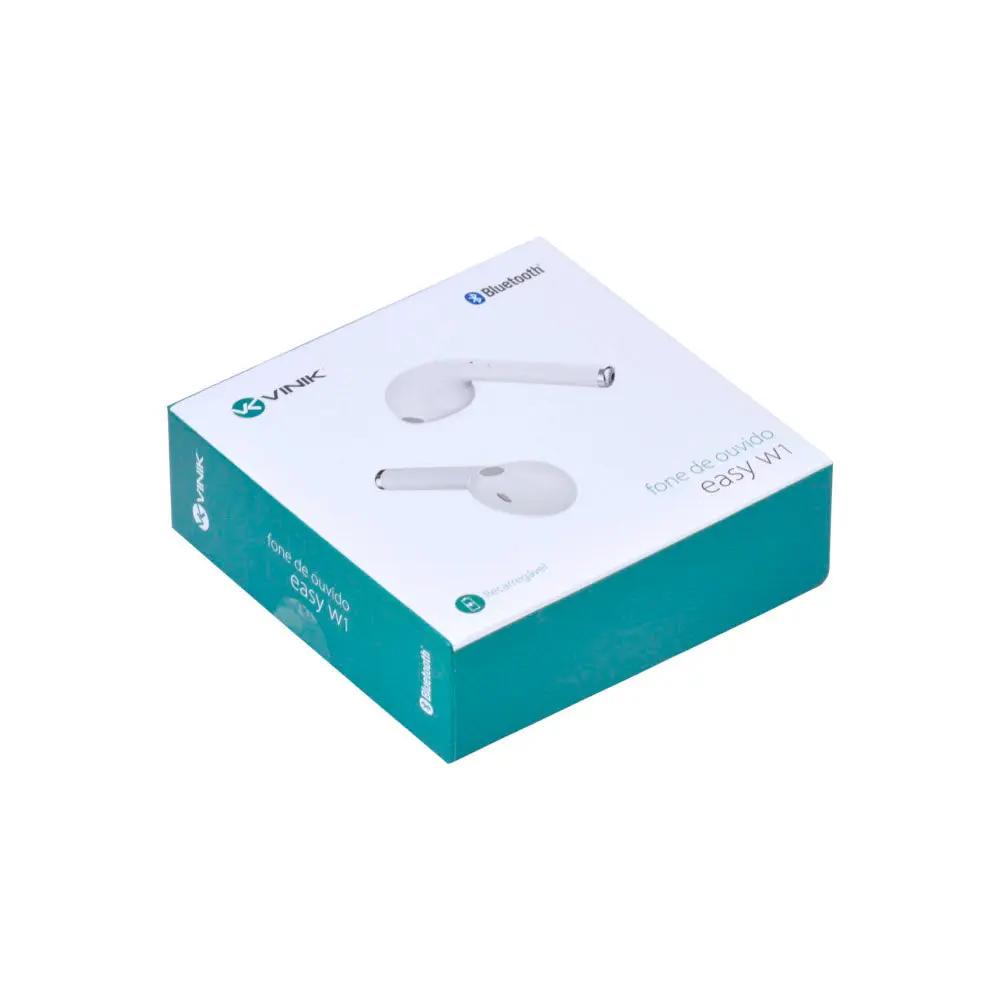 Fone De Ouvido Bluetooth Vinik Easy W1 TWS Branco C/ Estojo Carregador - 31089 Truedata