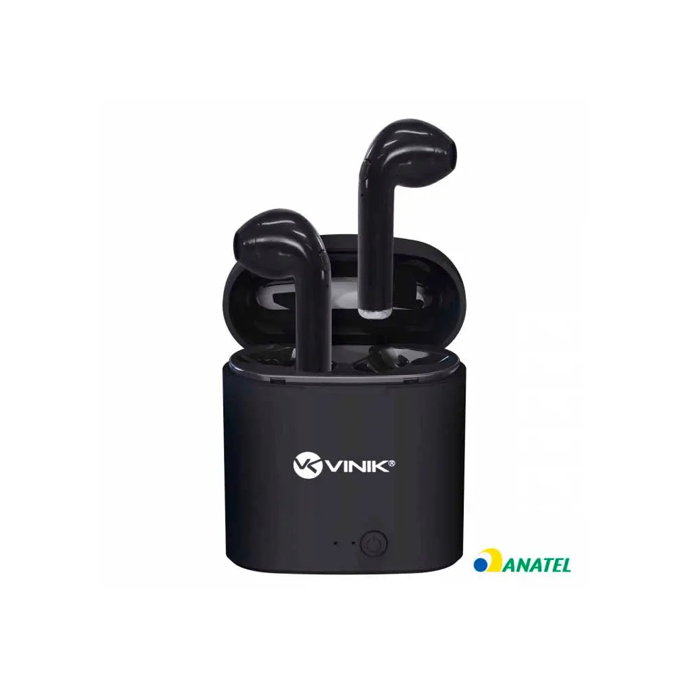 Fone De Ouvido Bluetooth Vinik Easy W1 TWS Preto C/ Estojo Carregador - 33338 Truedata