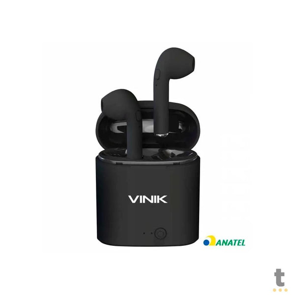 Fone De Ouvido Bluetooth Vinik Easy W1+ TWS True Wireless Preto C/ Estojo Carregador - 35299