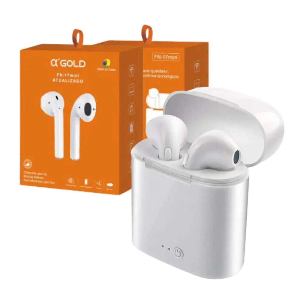 Fone De Ouvido Bluetooth aGold C/ Estojo Carregador - FN-17MINI Truedata