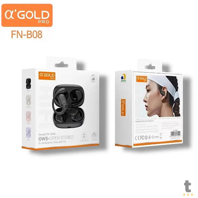 Fone De Ouvido Bluetooth aGold C/ Estojo Carregador OWS Open Stereo - FN-BA8