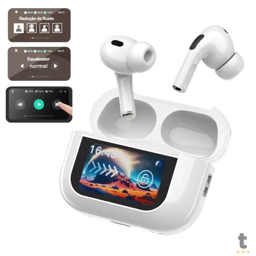 Fone De Ouvido Bluetooth aGold C/ Estojo Carregador Touch Screen - FN-BT43 Truedata