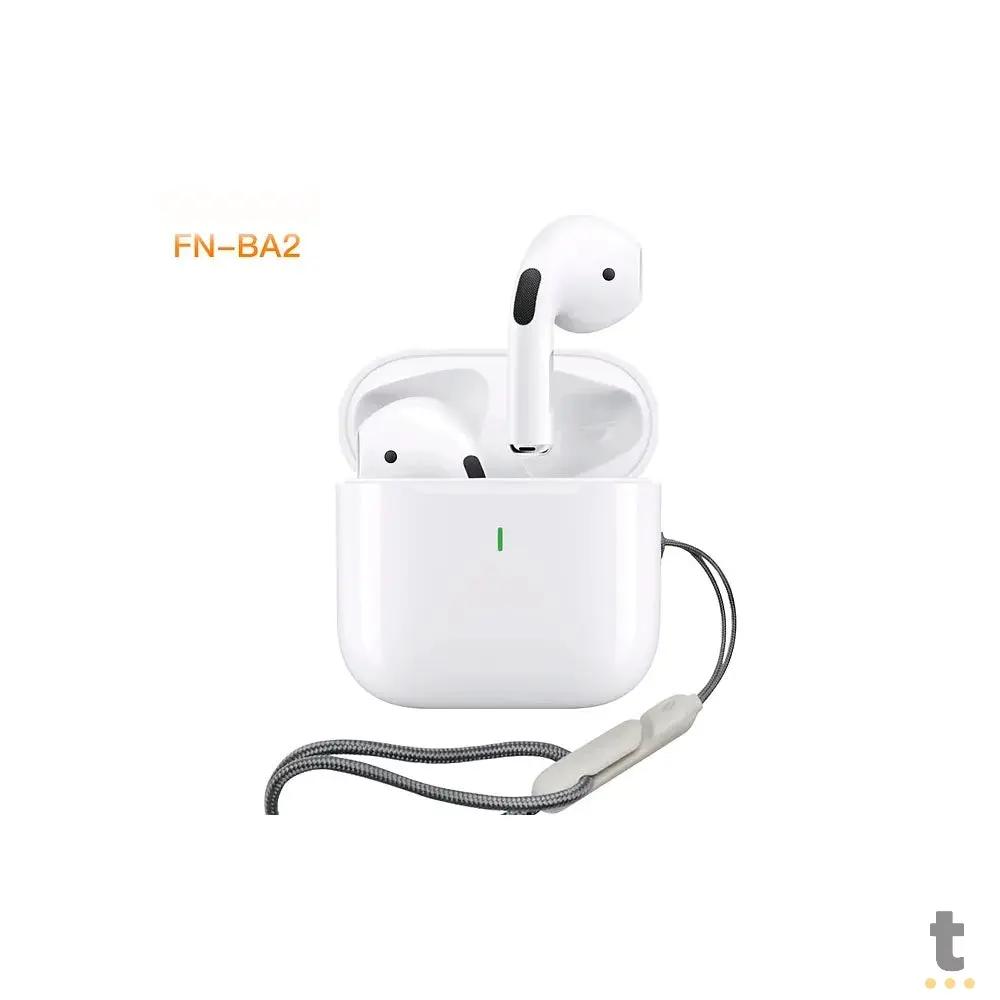 Fone De Ouvido Bluetooth aGold Pro Hi-Fi Branco C/ Estojo Carregador - FN-BA2 Truedata
