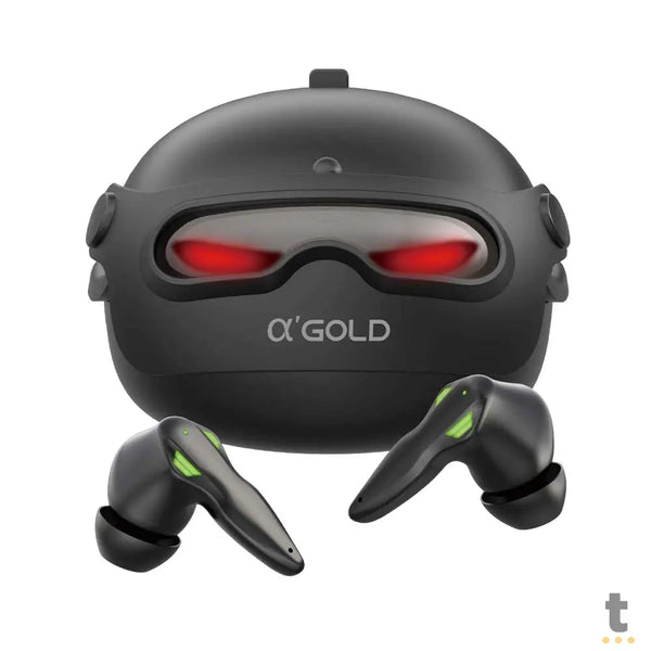 Fone De Ouvido Gamer Bluetooth aGold Pro C/ Estojo Carregador Preto - FN-B48