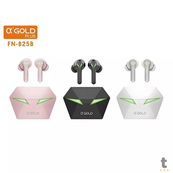 Fone De Ouvido Gamer Esports Bluetooth aGold Plus C/ Estojo Carregador Preto - FN-B25B