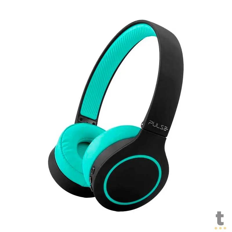 Fone De Ouvido Headphone Bluetooth 5.0 Pulse Preto E Verde - Ph340 Truedata