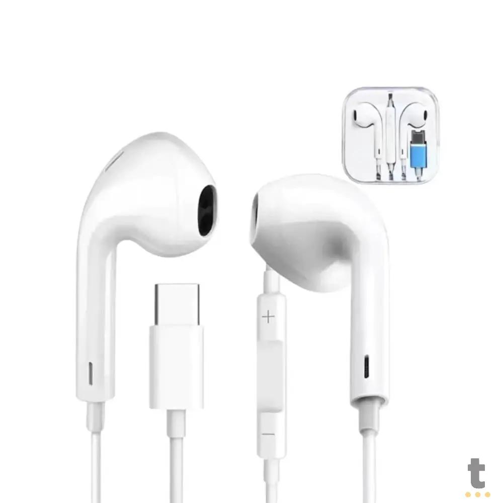 Fone De Ouvido USB Tipo C com Microfone aGold Branco - FN-A77 Truedata