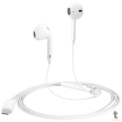 Fone De Ouvido USB Tipo C com Microfone aGold Branco - FN-A77 Truedata