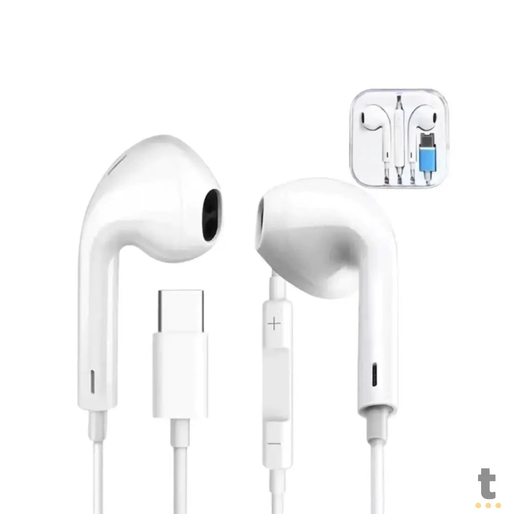 Fone De Ouvido USB Tipo C com Microfone aGold Branco - FN-A77 Truedata