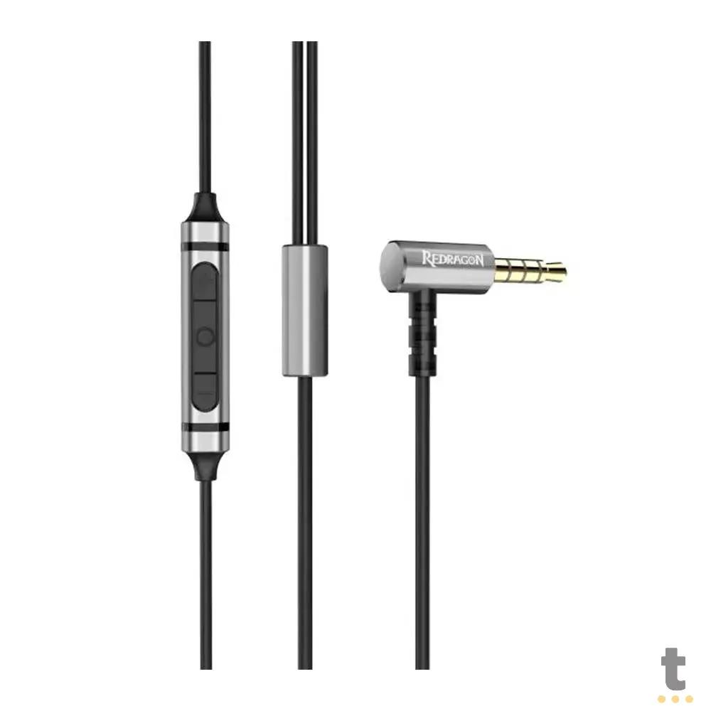 Fone de Ouvido Gamer Intraauricular C/ Microfone Gamer Redragon Bomber Elite P3 / P2 - E300 Truedata