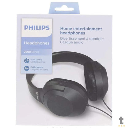 Fone de Ouvido Headphone P2 C/ Adaptador P10 Philips Preto - TAH2005BK Truedata