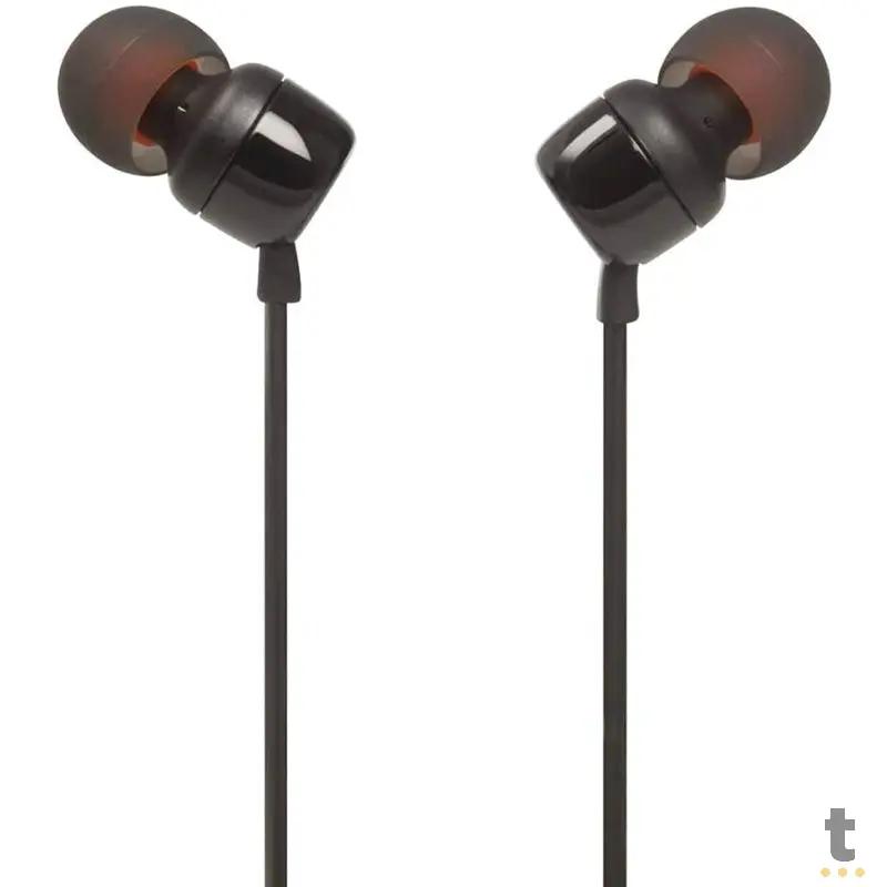 Fone de Ouvido JBL Intra Auricular P3 T110 Preto - JBLT110BLK Truedata