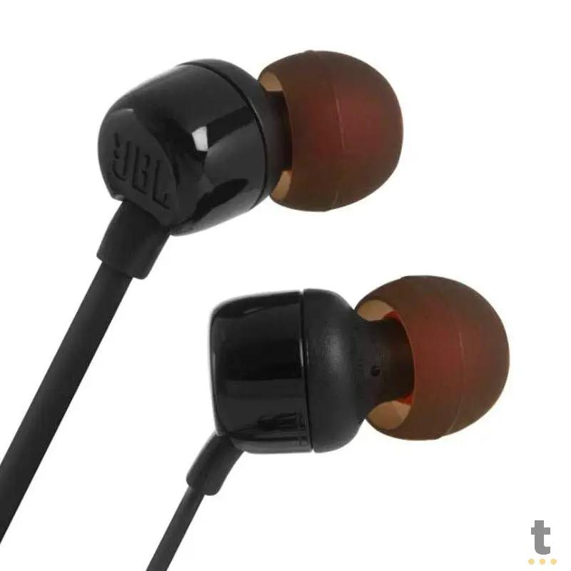 Fone de Ouvido JBL Intra Auricular P3 T110 Preto - JBLT110BLK Truedata