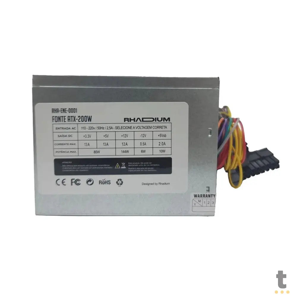 Fonte Atx 200w Rhadium 12v Truedata