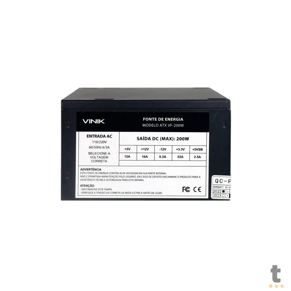 Fonte Atx 200w Vinik VF200BK - 136846 Truedata