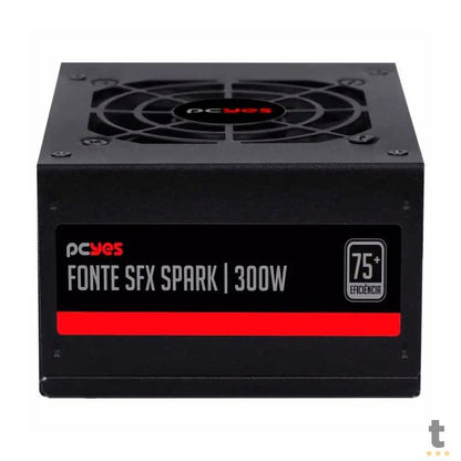 Fonte Atx para Gabinete Slim 300W PCYes SFX Real Spark 75+ Pfc Ativo Cabos Flat - SPKP300MBPT Truedata