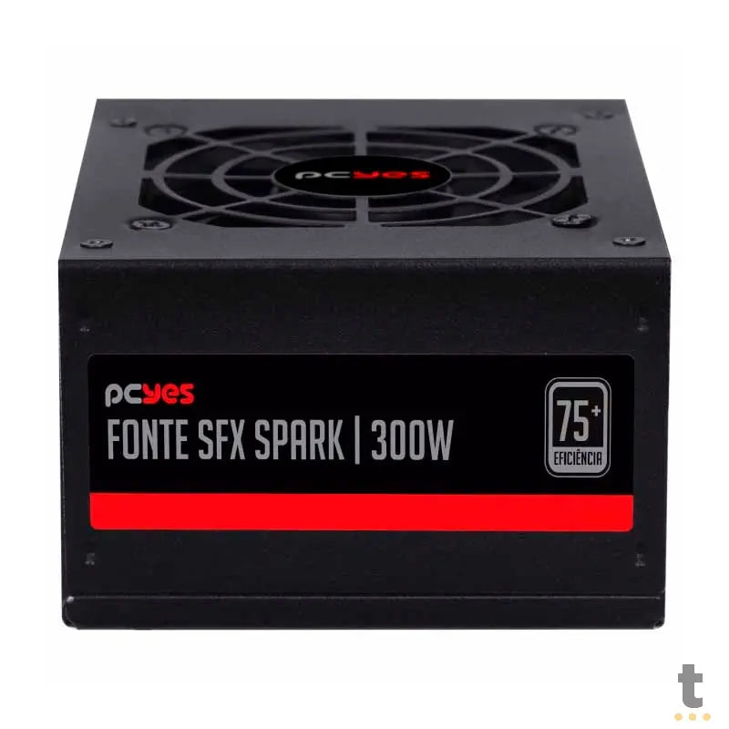 Fonte Atx para Gabinete Slim 300W PCYes SFX Real Spark 75+ Pfc Ativo Cabos Flat - SPKP300MBPT Truedata
