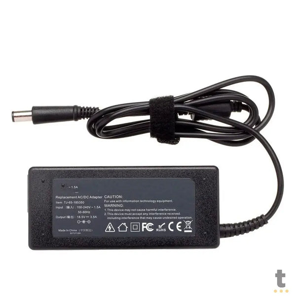 Fonte Para Notebook 65W Hp 18.5v 3.5a Conector Ponta Preta 1.7mm