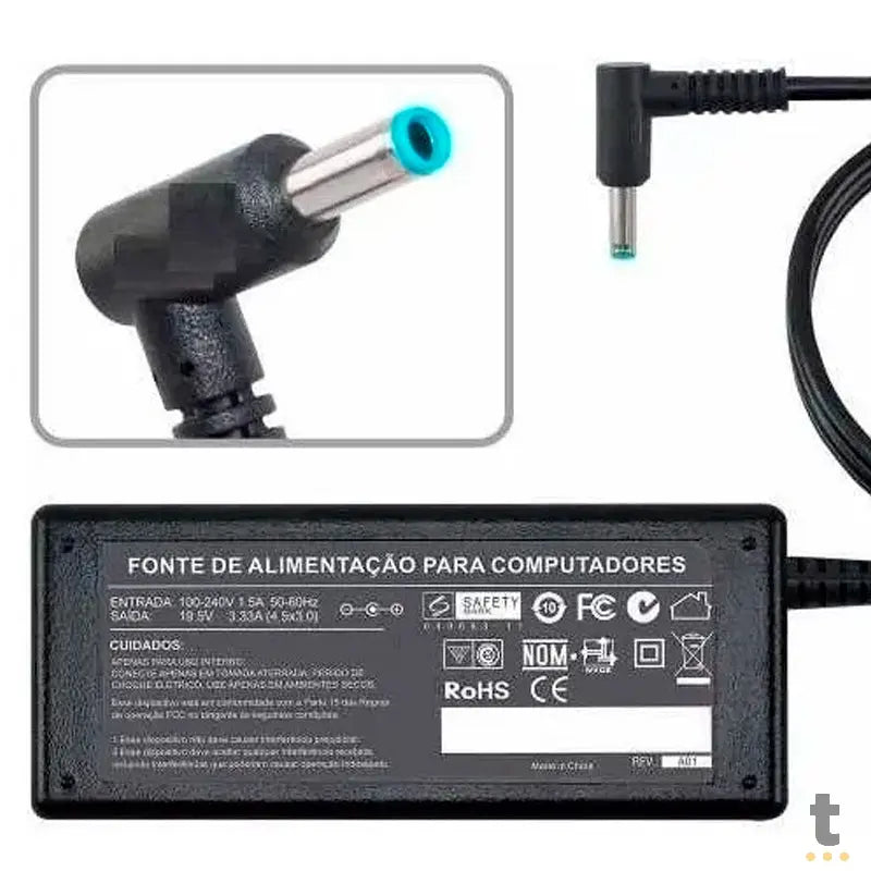 Fonte Para Notebook 65W LG 19v 3.42a Conector Ponta Azul 4.5x3.0mm Truedata