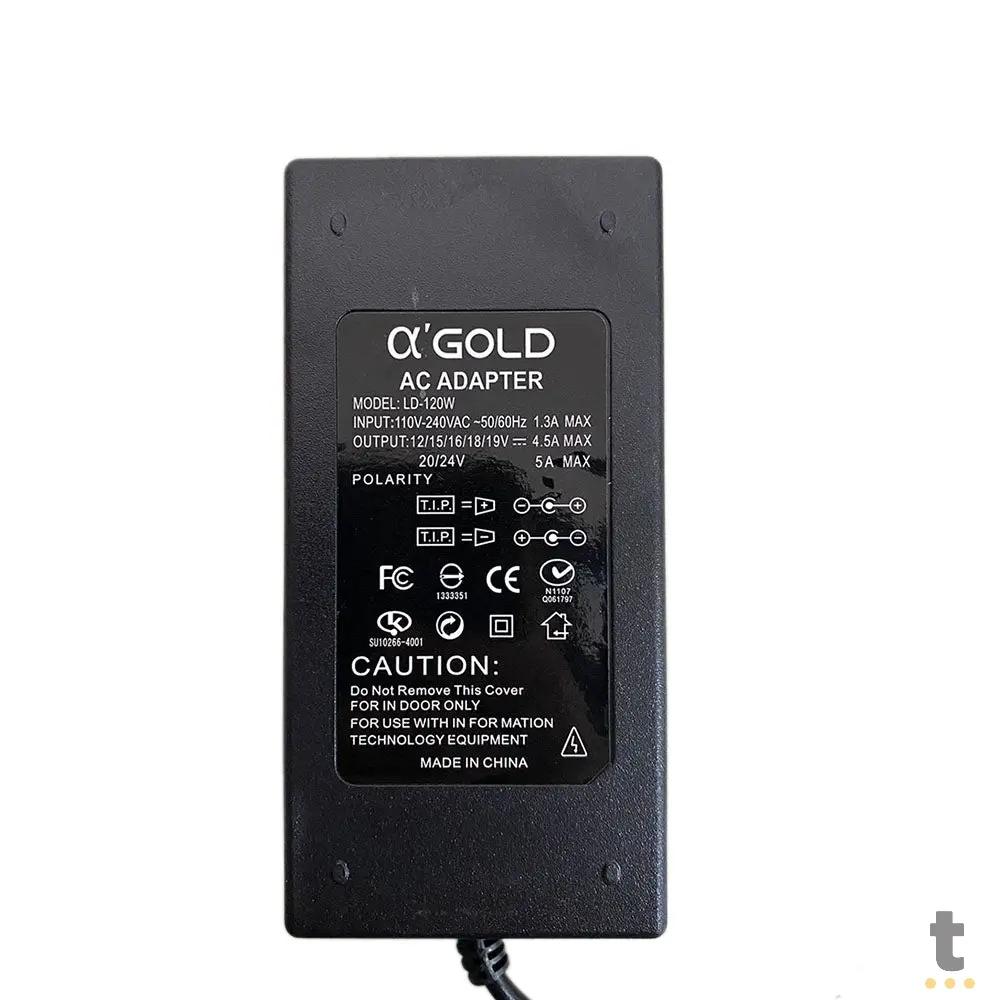 Fonte Para Notebook Universal 120w Gold C/ Ajuste de Voltagem - LD-120W Truedata