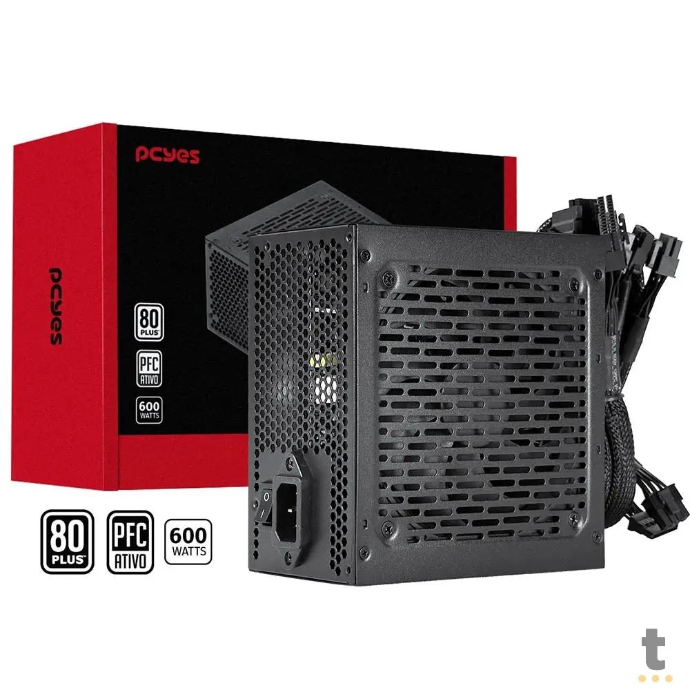 Fonte Real 600w PCYes Shocker 80 Plus White - PF600SHW Truedata