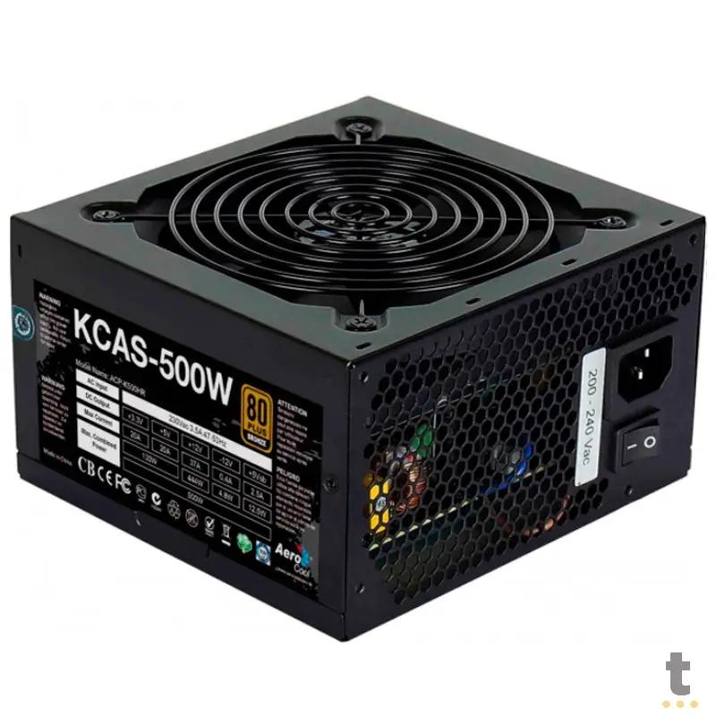 Fonte Real Atx 500w Aerocool 80 Plus Bronze Kcas-500 Pfc Ativo S/ Cabo Biv - 59765 Truedata