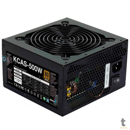 Fonte Real Atx 500w Aerocool 80 Plus Bronze Kcas-500 Pfc Ativo S/ Cabo Biv - 59765 Truedata
