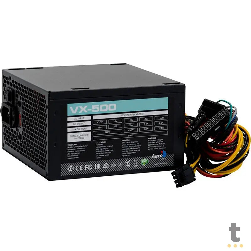 Fonte Real Atx 500w Aerocool Vx-500 En57136 S/ Cabo Biv Truedata