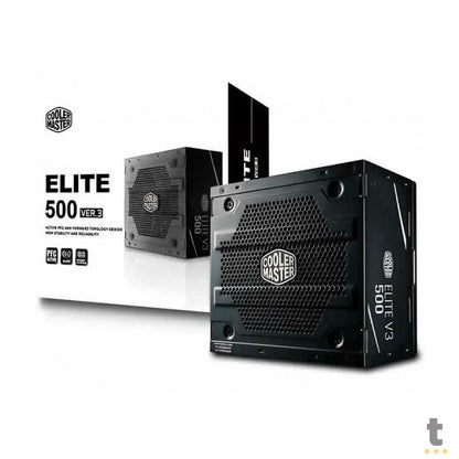 Fonte Real Atx 500w Cooler Master Elite V3 PFC Ativo - MPW-5001-ACAAN1-WO Truedata