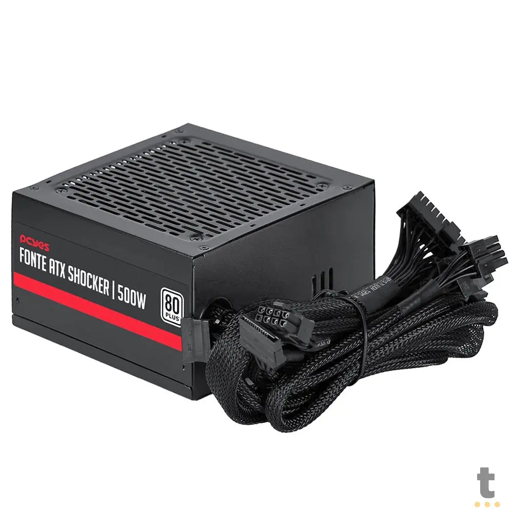 Fonte Real Atx 500w Shocker 80 Plus White PCYes Pfc Ativo - PF500SHW Truedata