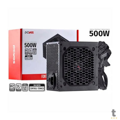 Fonte Real Atx 500w Spark 75 Plus PCYes Pfc Ativo - PXSP500WPT Truedata