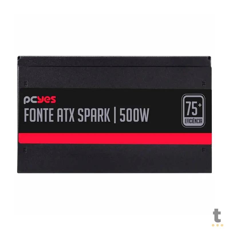 Fonte Real Atx 500w Spark 75 Plus PCYes Pfc Ativo - PXSP500WPT Truedata