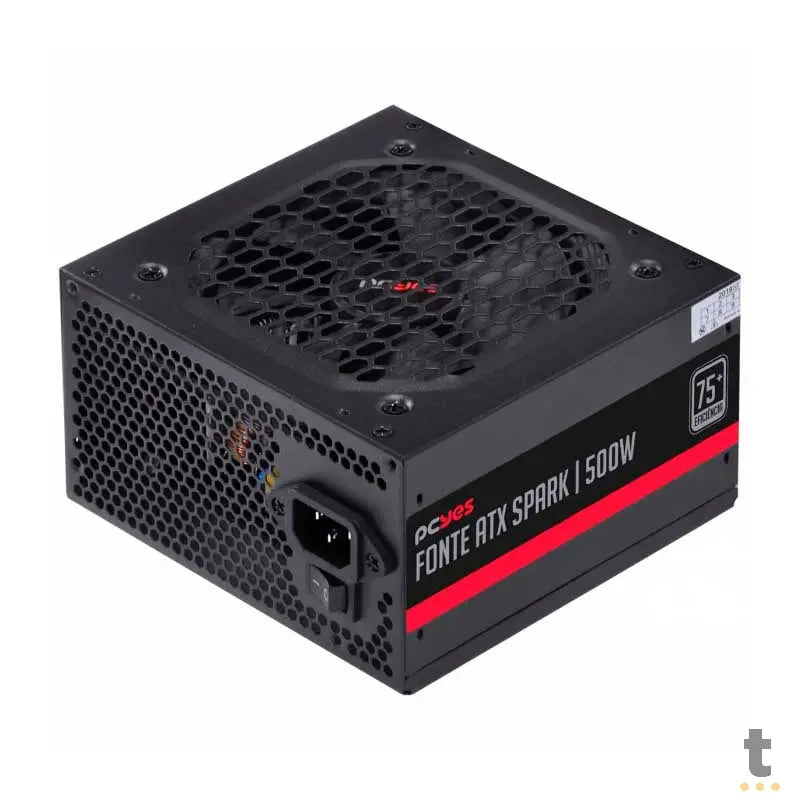Fonte Real Atx 500w Spark 75 Plus PCYes Pfc Ativo - PXSP500WPT Truedata