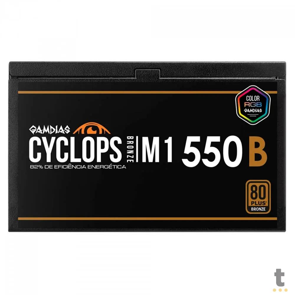 Fonte Real Atx 550w Gamdias Cyclops 80 Plus Bronze PFC Ativo Atx 2.31 - M1-550B Truedata
