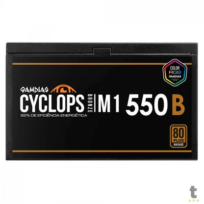 Fonte Real Atx 550w Gamdias Cyclops 80 Plus Bronze PFC Ativo Atx 2.31 - M1-550B Truedata