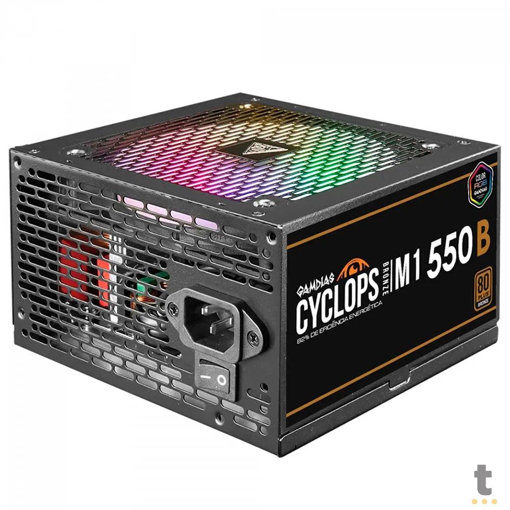 Fonte Real Atx 550w Gamdias Cyclops 80 Plus Bronze PFC Ativo Atx 2.31 - M1-550B Truedata