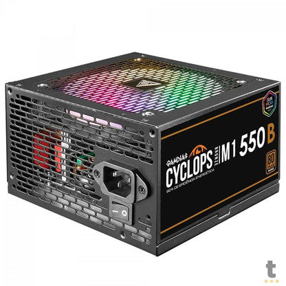 Fonte Real Atx 550w Gamdias Cyclops 80 Plus Bronze PFC Ativo Atx 2.31 - M1-550B Truedata