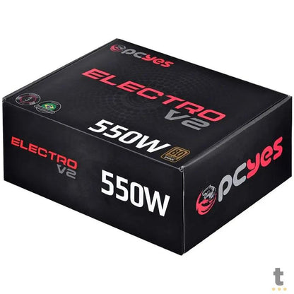 Fonte Real Atx 550w PCYes Electro V2 Series 80 Plus Pfc Ativo - ELECV2PTO550W Truedata