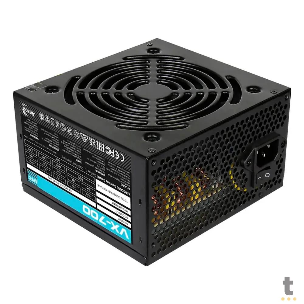 Fonte Real Atx 700w Aerocool Vx-700 Full Range PFC Ativo S/ Cabo Bivolt - 81052 Truedata