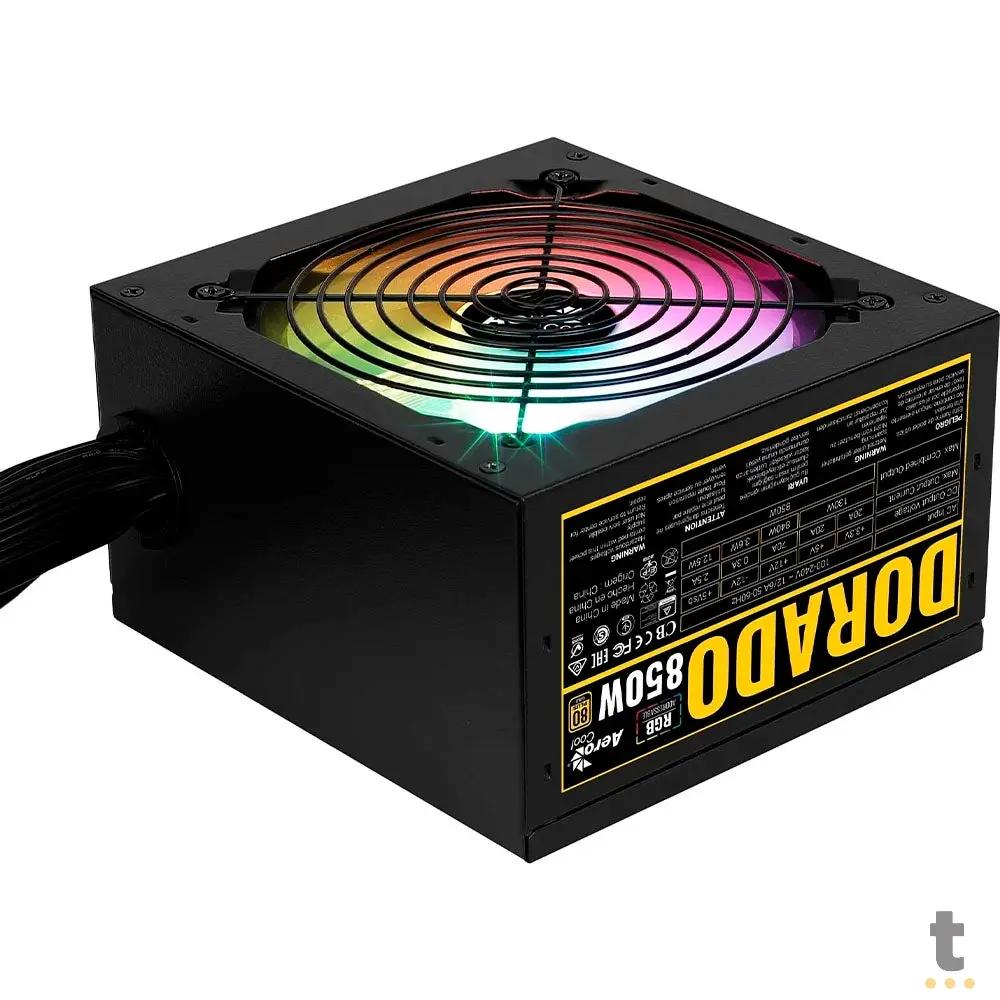 Fonte Real Atx 850w Aerocool Kcas Gold 80 Plus Pfc Ativo ARGB - 73886 Truedata