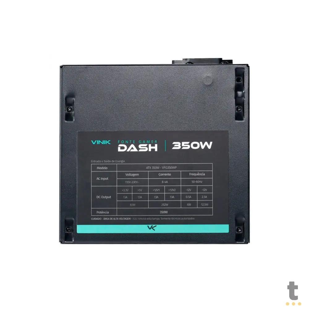 Fonte Real Atx Gamer Vinik Dash Atx 350w S/ Cabo Bivolt - VFG350WPV2 Truedata