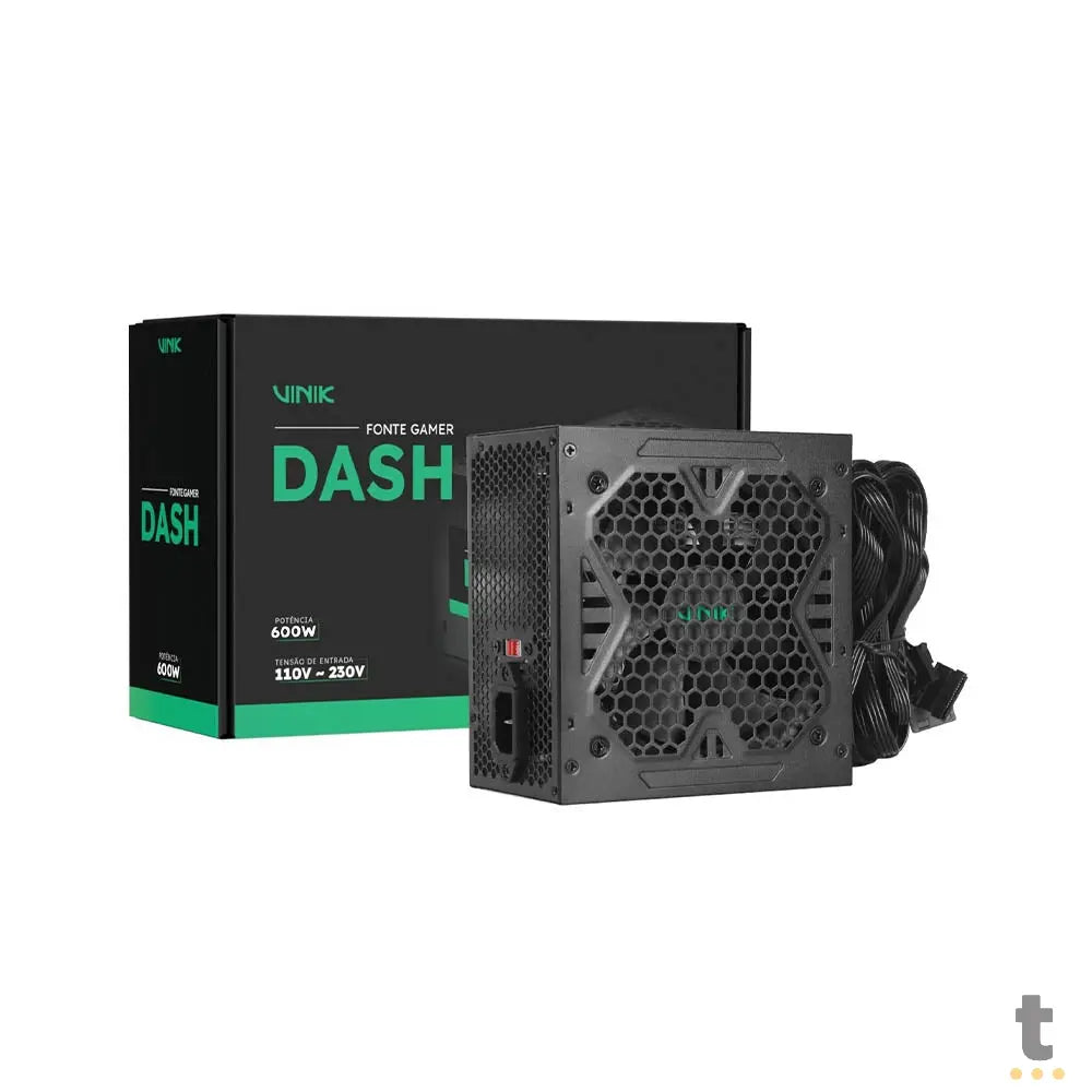 Fonte Real Atx Gamer Vinik Dash Atx 600W Bivolt Preto - VFG600WPV3 Truedata
