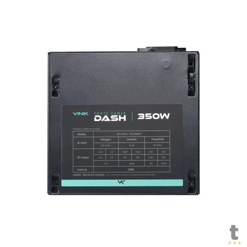 Fonte Real Gamer Vinik Dash Atx 350w S/ Cabo Bivolt - VFG350WP Truedata